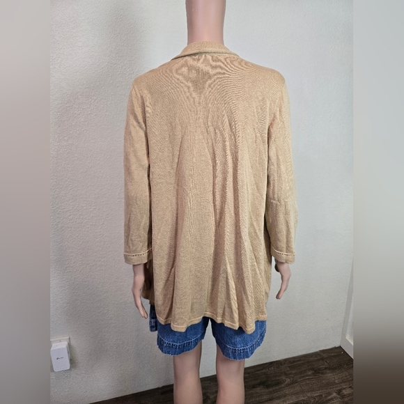 J. Jill Cardigan Sweater Womens Med Open Front Long Sleeve Linen/ Rayon - Picture 3 of 12
